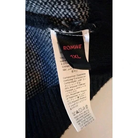 ROMWE Gothic Horror Print Loose Fit Color Block Cardigan, 1XL - Picture 7 of 8